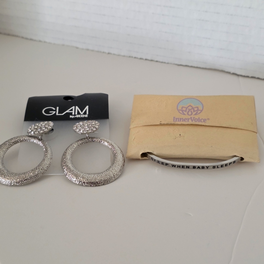 Bracelet & Earings Silver Tone
